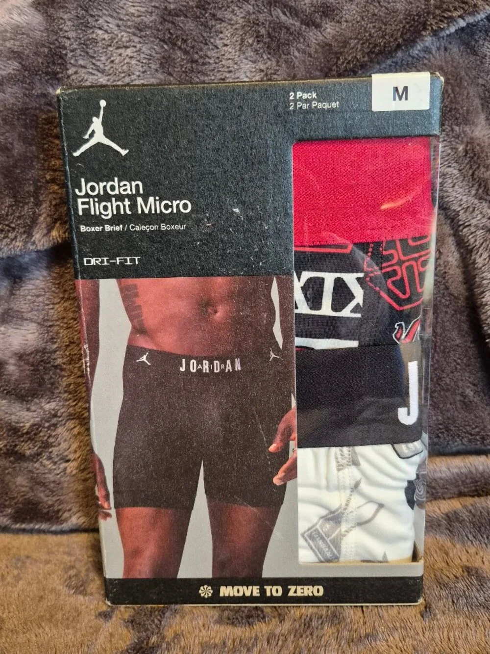 2 Pack Nike Red/White Air Jordan Flight Micro Boxer Briefs Men’s Medium Dri-Fit